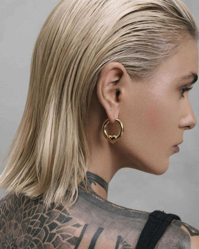 1 Pair Simple Style Heart Shape Mixed Metal 304 Stainless Steel Earrings