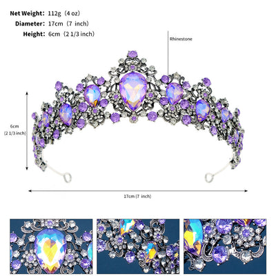elegant retro crown alloy diamond crown