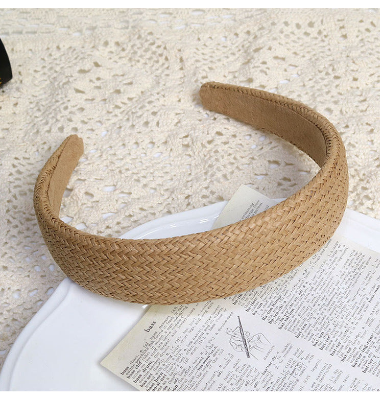Women's Retro Simple Style Solid Color cotton and linen Hair Band