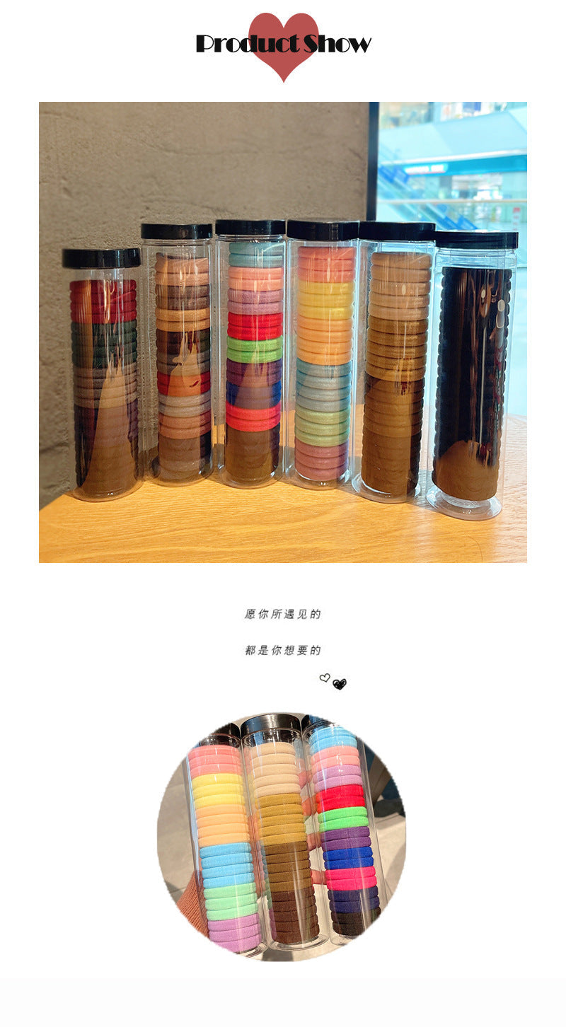 korean version of 20pcs cans high elasticity hair rope without seam rubber bands hair rope hair ring