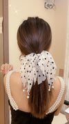 simple style heart shape lace tassel hair tie