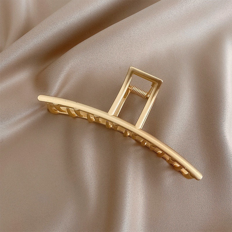 retro solid color alloy plating hair claws 1 piece