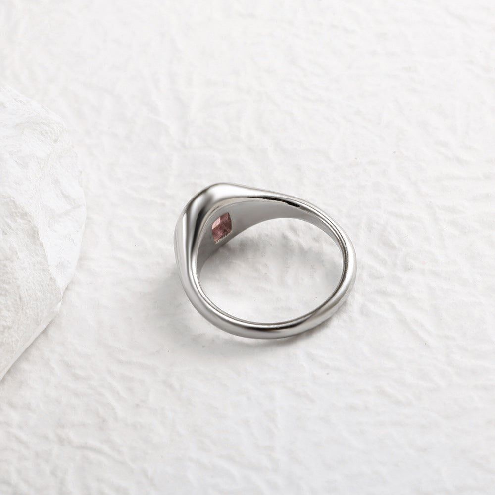 Jewelry Simple Style Geometric 304 Stainless Steel Zircon Inlay Rings