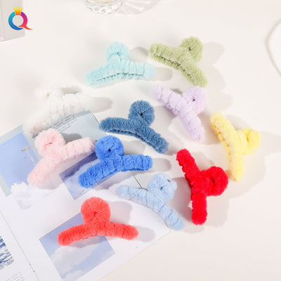 japanese style solid color plastic handmade hair claws 1 piece
