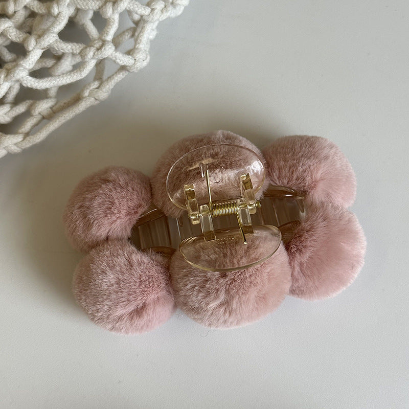 simple style classic style solid color plastic plush hair claws