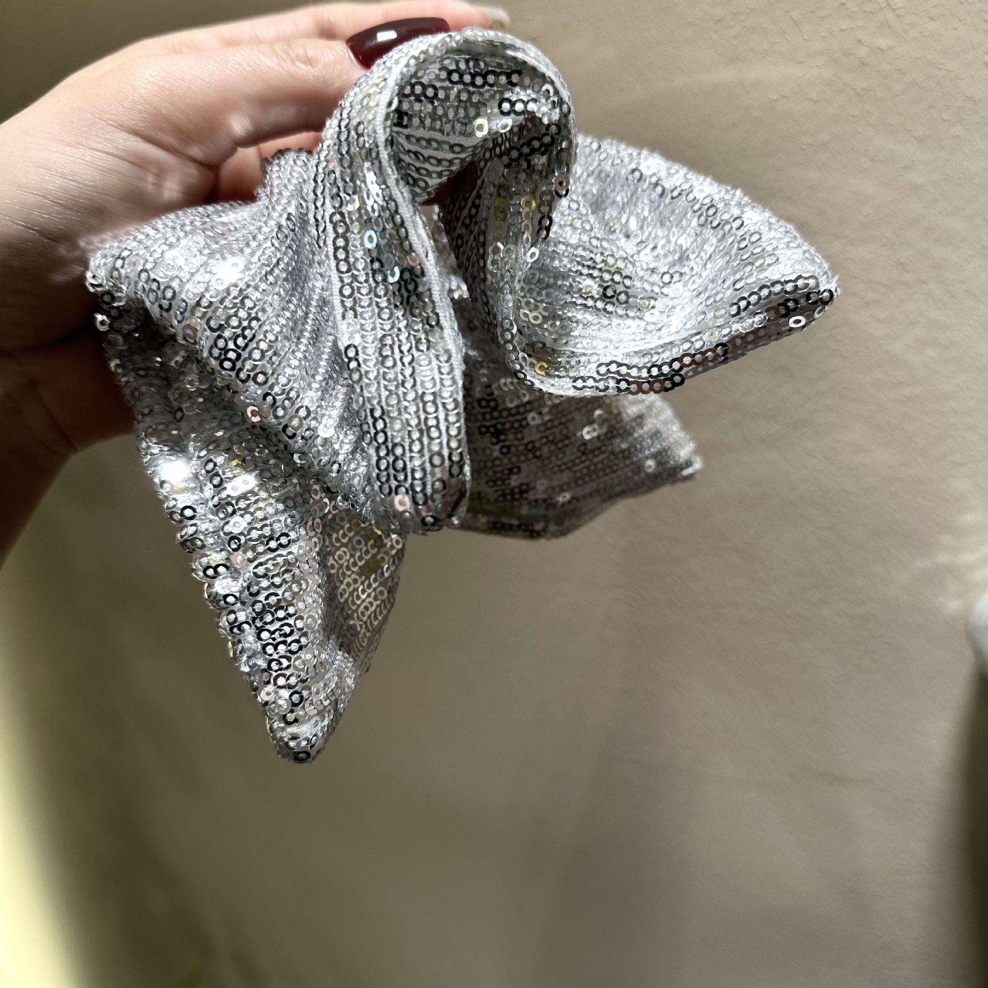 Women's Shiny Solid Color Sequins Hair Tie