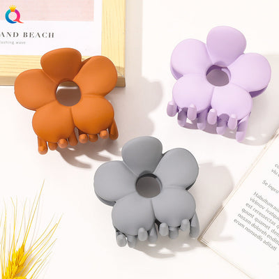 frosted candy color flower shark clip