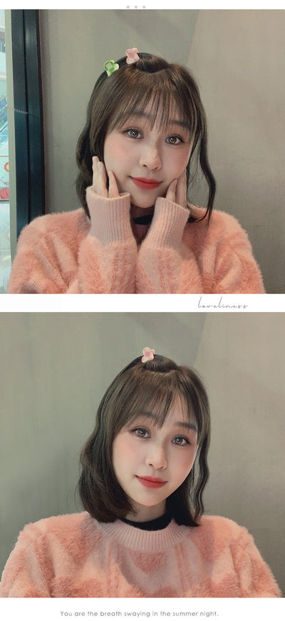 fashion heart checkerboard forehead mini grab clip side hairpin