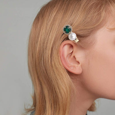 women's simple style color block copper plating inlay rhinestones hair clip