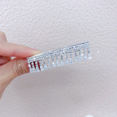 fashion geometric metal inlay rhinestones hair clip 1 piece