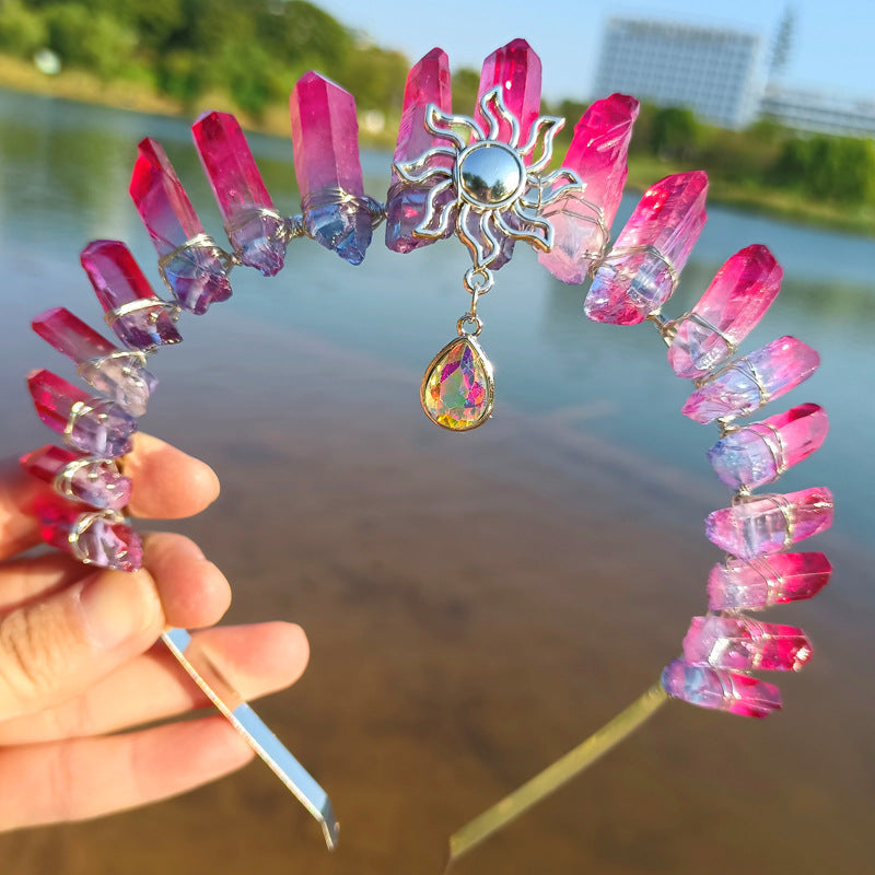 fashion geometric gem handmade plating hair band 1 piece