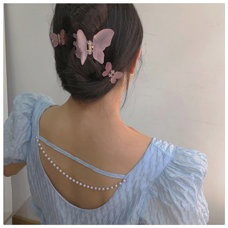 Women's Sweet Butterfly Plastic Stoving Varnish Hair Claws