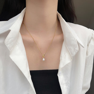 Jewelry Sweet Solid Color Titanium Steel Plating Pendant Necklace