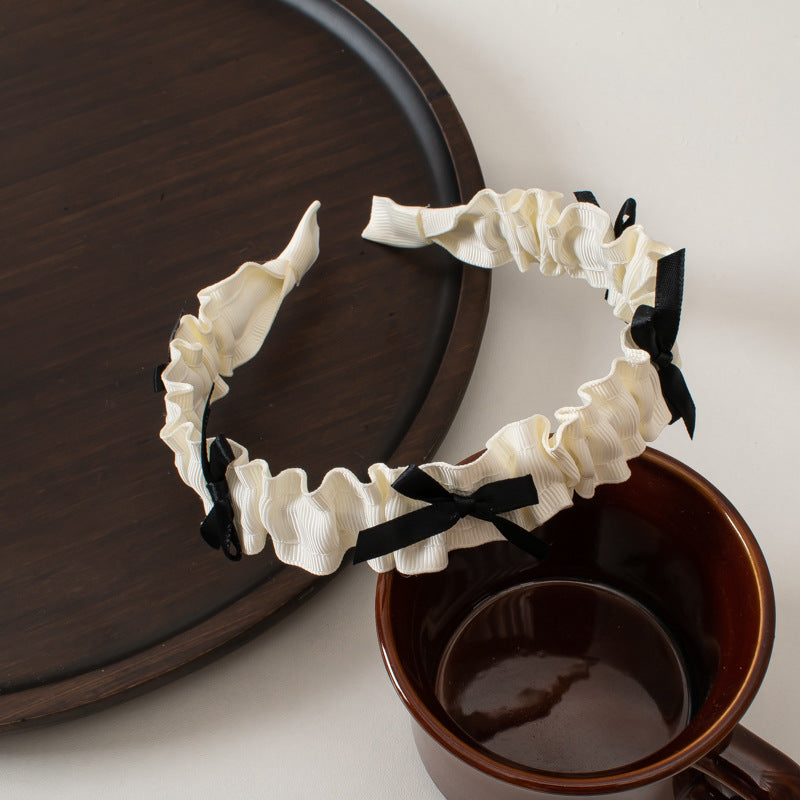 Women's Sweet Simple Style Bow Knot Cloth Pleated Hair Band