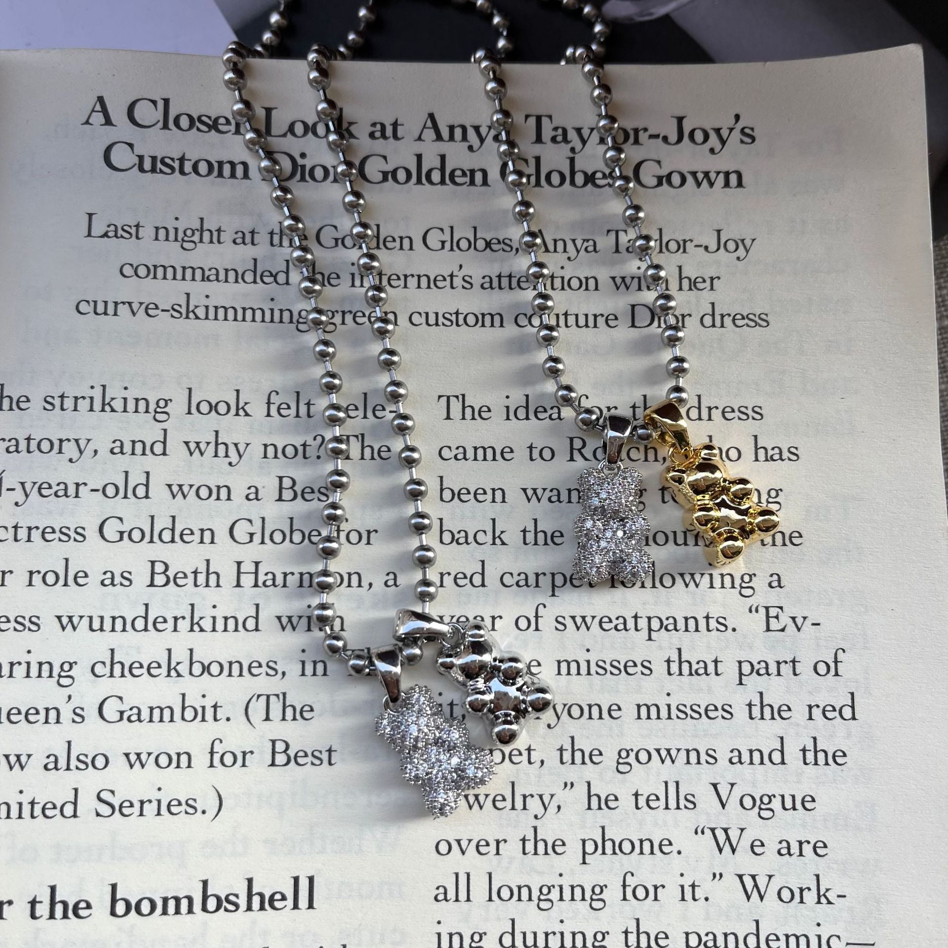 Jewelry Simple Style Classic Style Bear Titanium Steel Plating Pendant Necklace