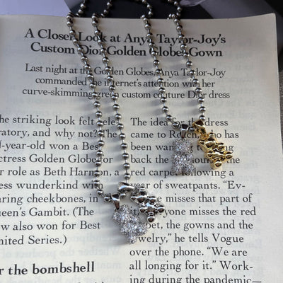 Jewelry Simple Style Classic Style Bear Titanium Steel Plating Pendant Necklace