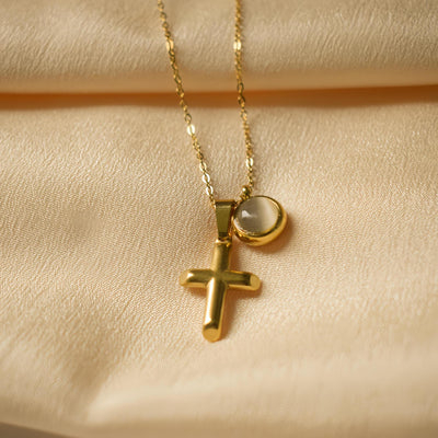 Jewelry Simple Style Cross 304 Stainless Steel Plating Pendant Necklace