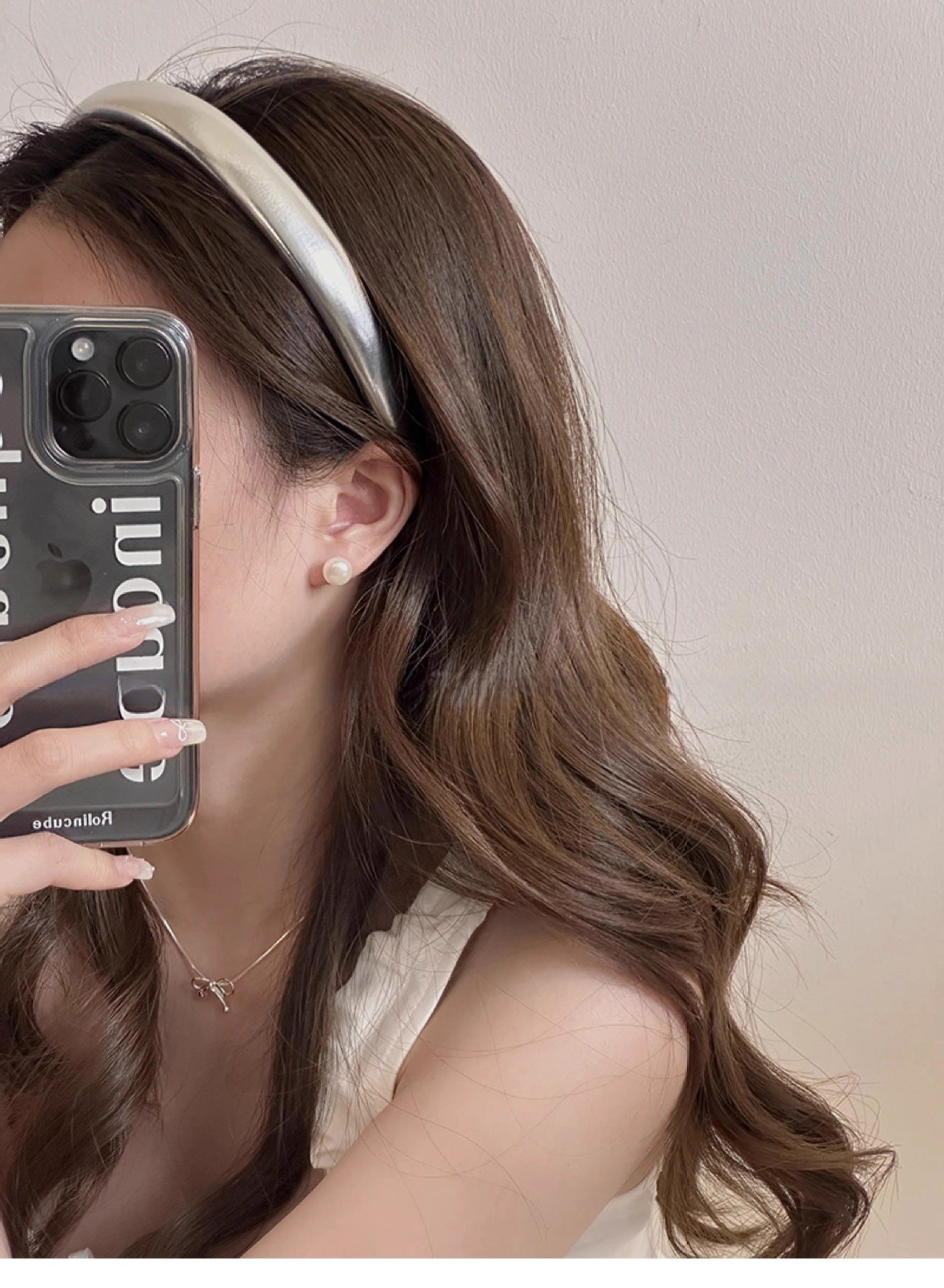 Women's Simple Style Classic Style Solid Color Pu Leather Hair Band