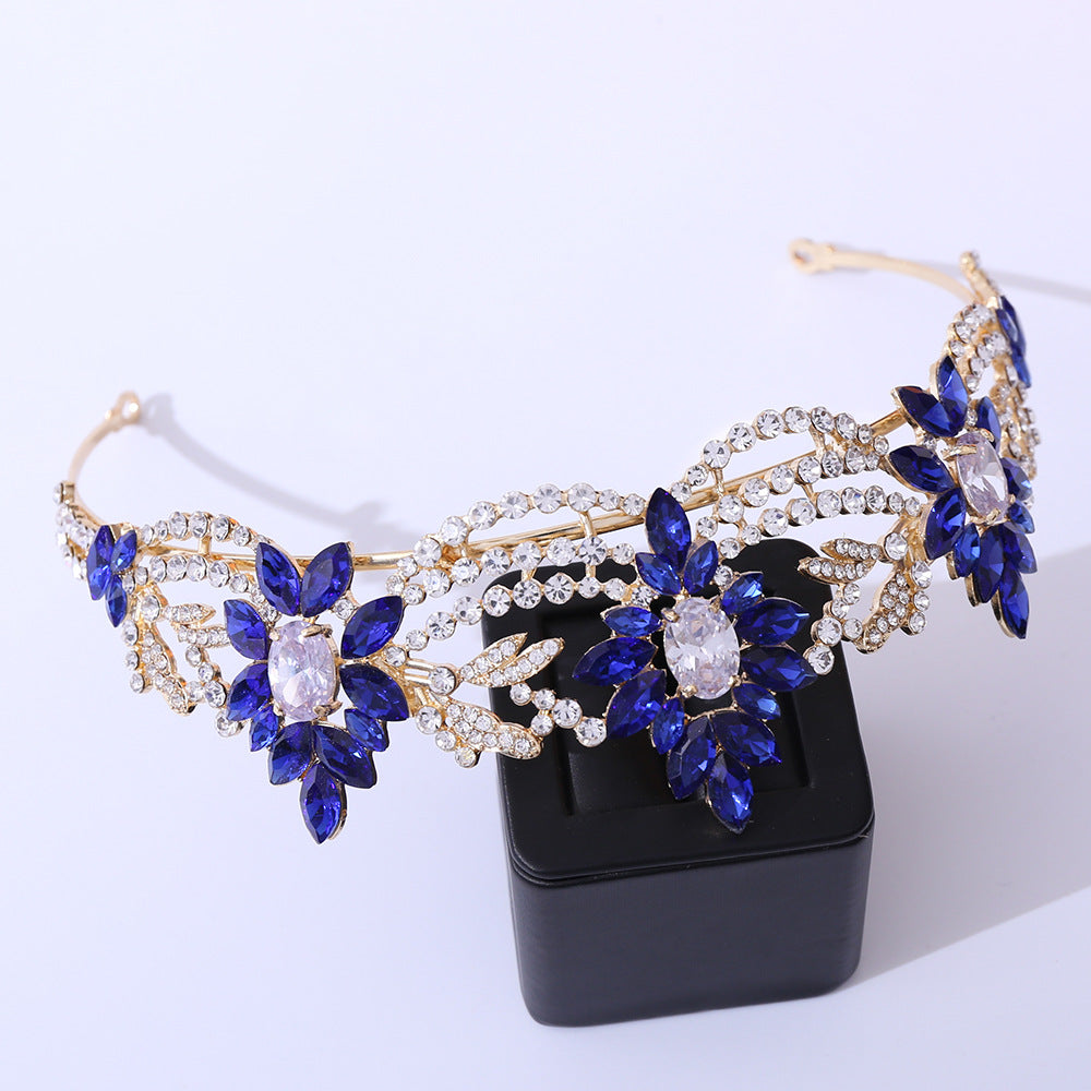 fashion oval crown alloy inlaid zircon crown 1 piece