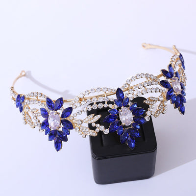 fashion oval crown alloy inlaid zircon crown 1 piece