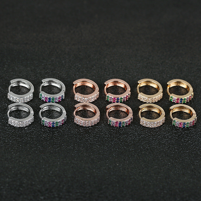 1 Pair Elegant Simple Style Geometric Copper Zircon Earrings