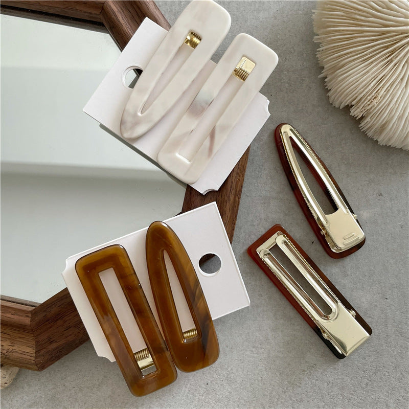 simple style geometric acetic acid sheets hair clip 1 pair