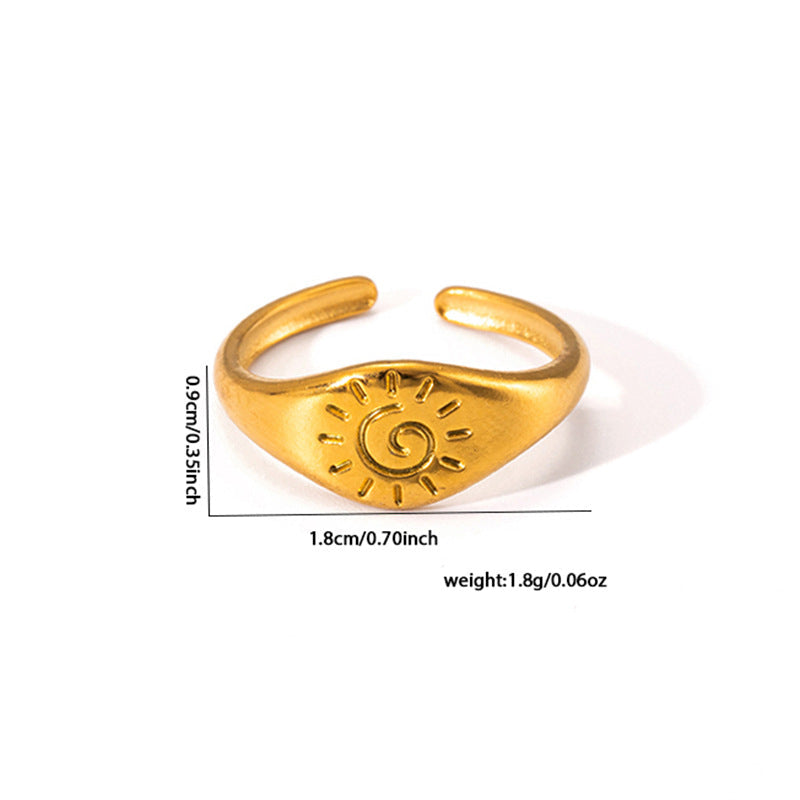 Jewelry Elegant Cross Heart Shape Solid Color Titanium Steel Open Rings