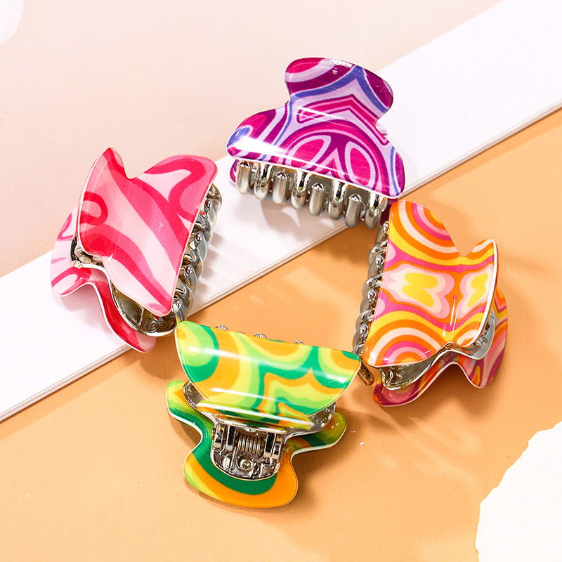 vacation color block arylic hair claws