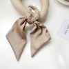 Women's Simple Style Classic Style Solid Color Cloth Baroque Pearls Hair Tie
