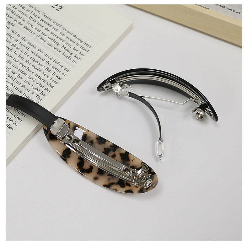 artistic color block leopard acetic acid sheets hair clip
