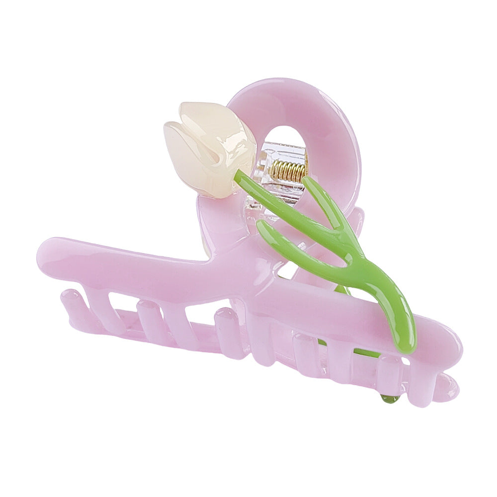 Women's Elegant Simple Style Tulip Acetic acid sheets Handmade Hair Claws