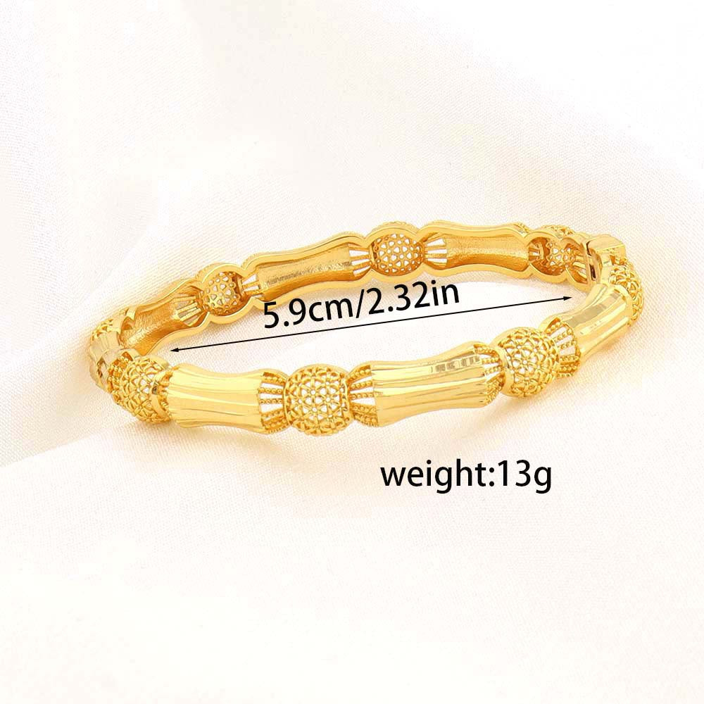 Copper Plating 18K Gold Ladies' Bracelet Temperament Entry Lux Hollow Small Waist Dubai Bridal Wedding Jewelry
