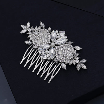 pearl rhinestones simple retro style hair comb bridal combing hair accessories