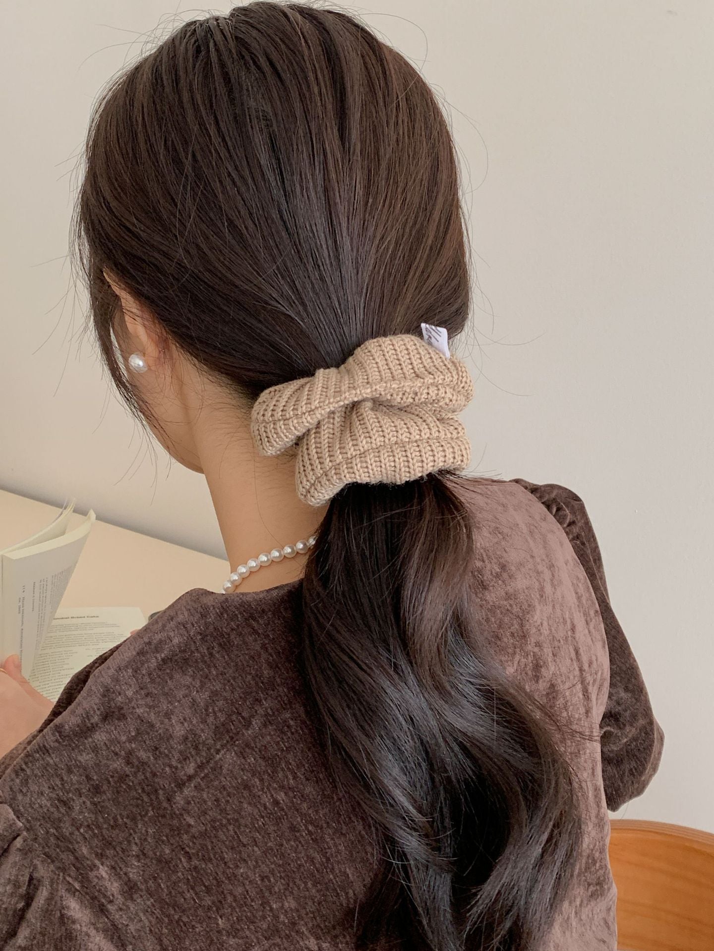 New High-Grade Retro Hand-Woven Wool Headband Hair Band College Style Girl Wide Version Headband Hair Accessories Headband