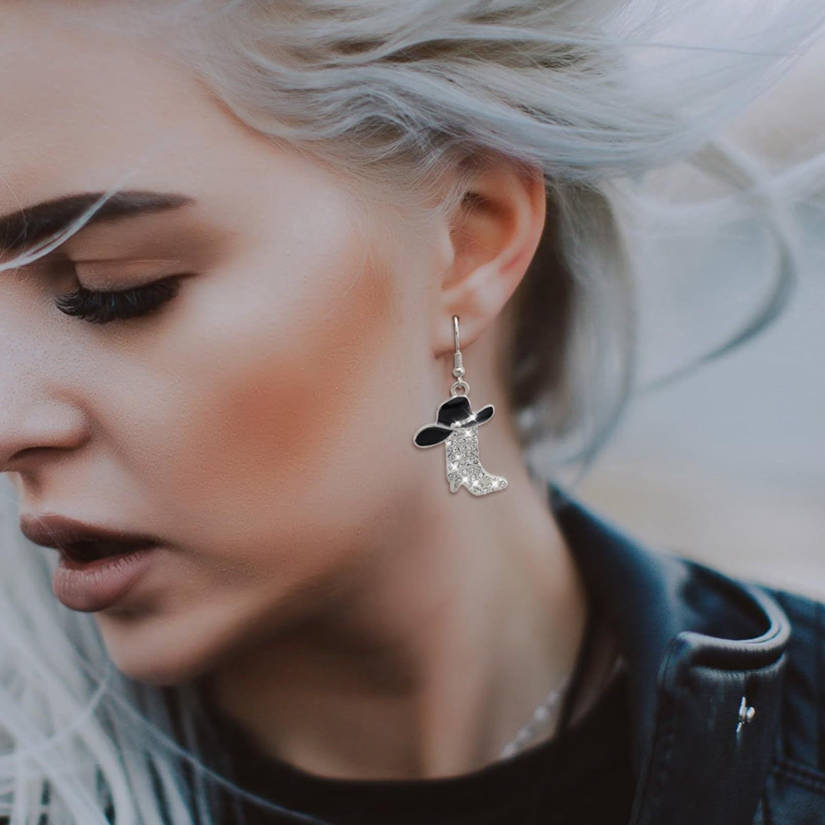 1 Pair Casual Simple Style Streetwear Boots Plating Copper Zircon Drop Earrings