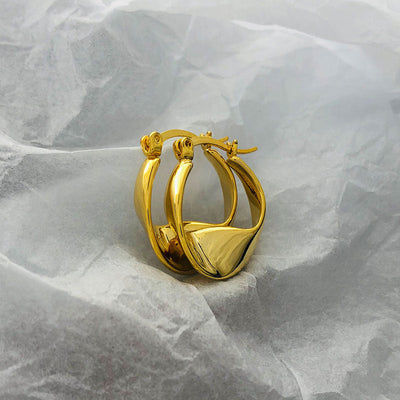 1 Pair Simple Style Water Droplets Rhombus Copper 18K Gold Plated Earrings