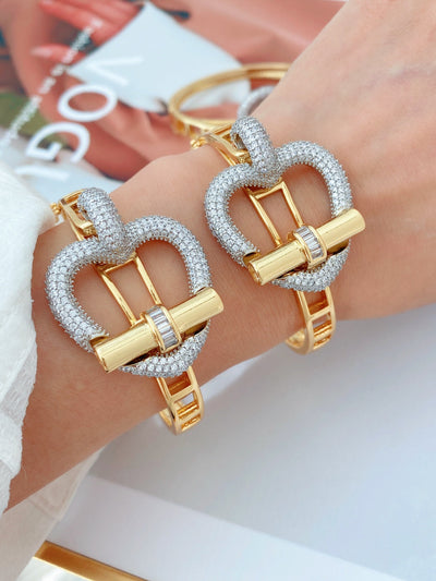 Jewelry Casual Elegant Lady Heart Shape Copper Zircon Inlay Jewelry Set