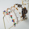 fashion alloy diamond glass drill flower headband korean metal headband