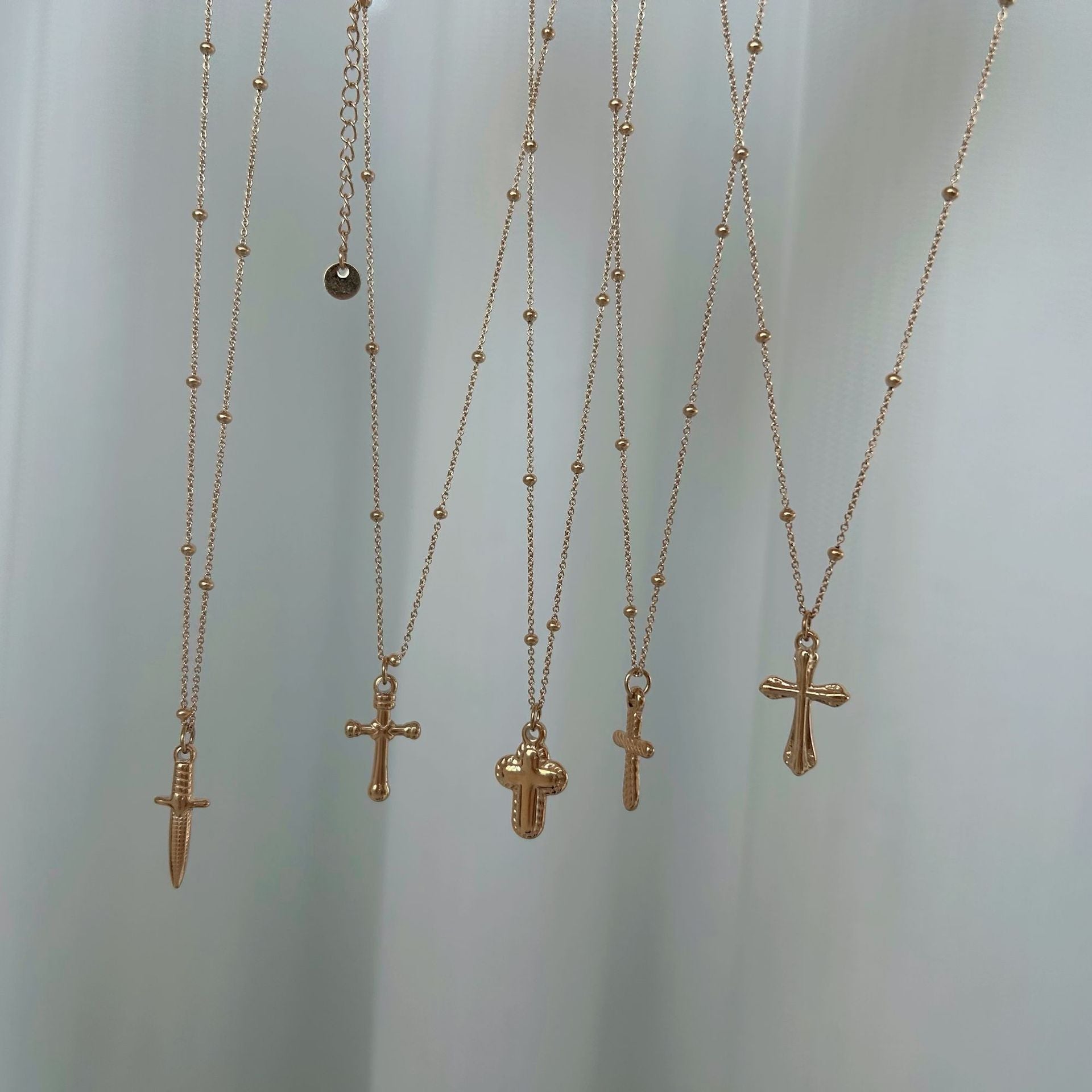 Jewelry Modern Style Classic Style Cross 304 Stainless Steel Plating Pendant Necklace