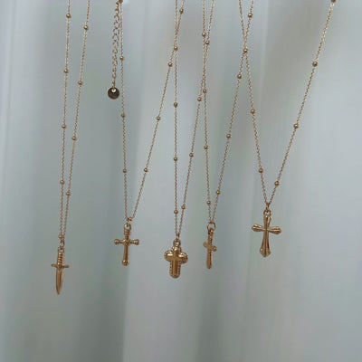 Jewelry Modern Style Classic Style Cross 304 Stainless Steel Plating Pendant Necklace