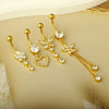 1 Piece 1 Set Belly Rings Simple Style Heart Shape Butterfly 316L Stainless Steel  Inlay Zircon Belly Rings