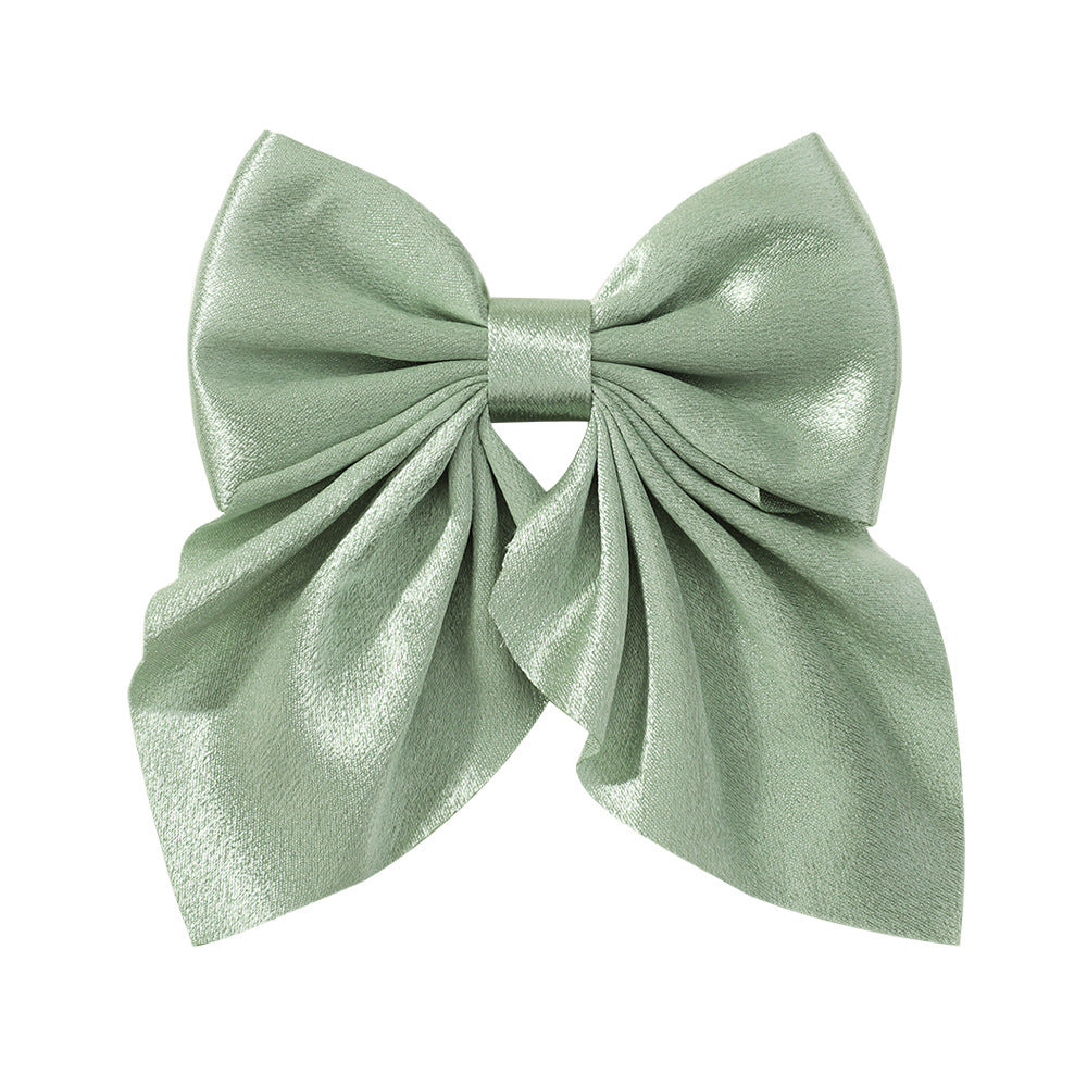 Girl'S Sweet IG Style Bow Knot Yao Ming Polyester Ribbed Band Hair Clip