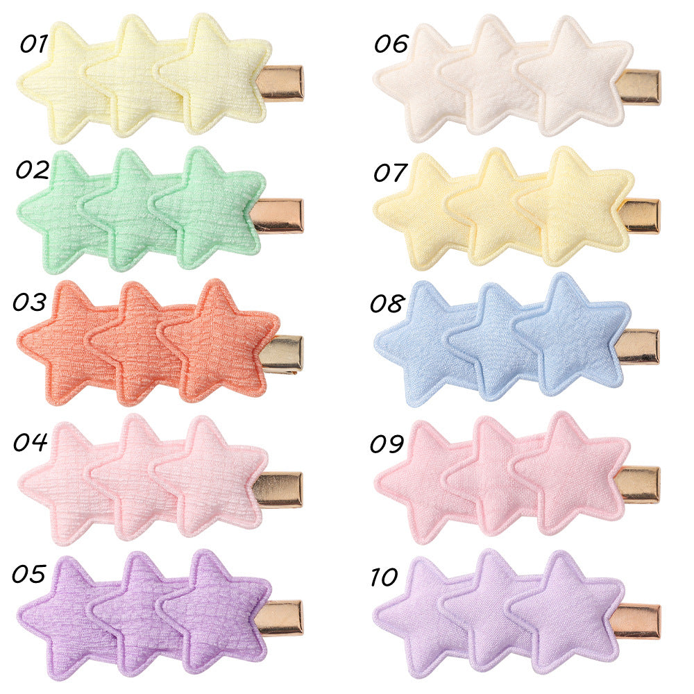 Fantasy Shadow Star Solid Color Hairpin Macaron  New Three-Dimensional Hair Accessories Children's Handmade Side Clip 4207