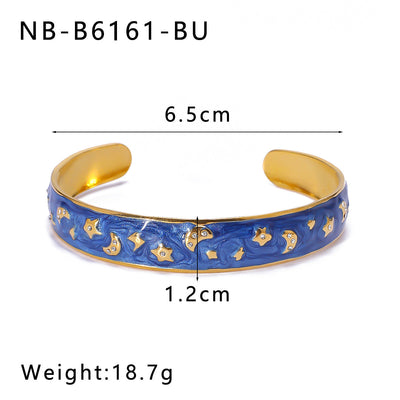 IG Style Flower 304 Stainless Steel Zircon Bangle In Bulk