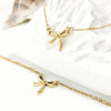 Jewelry Streetwear Bow Knot 304 Stainless Steel Plating Bracelets Anklet Necklace