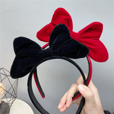 new red big bow headband sweet korean cute hair accessories