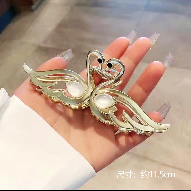 fashion flower metal plating artificial rhinestones hair claws 1 piece