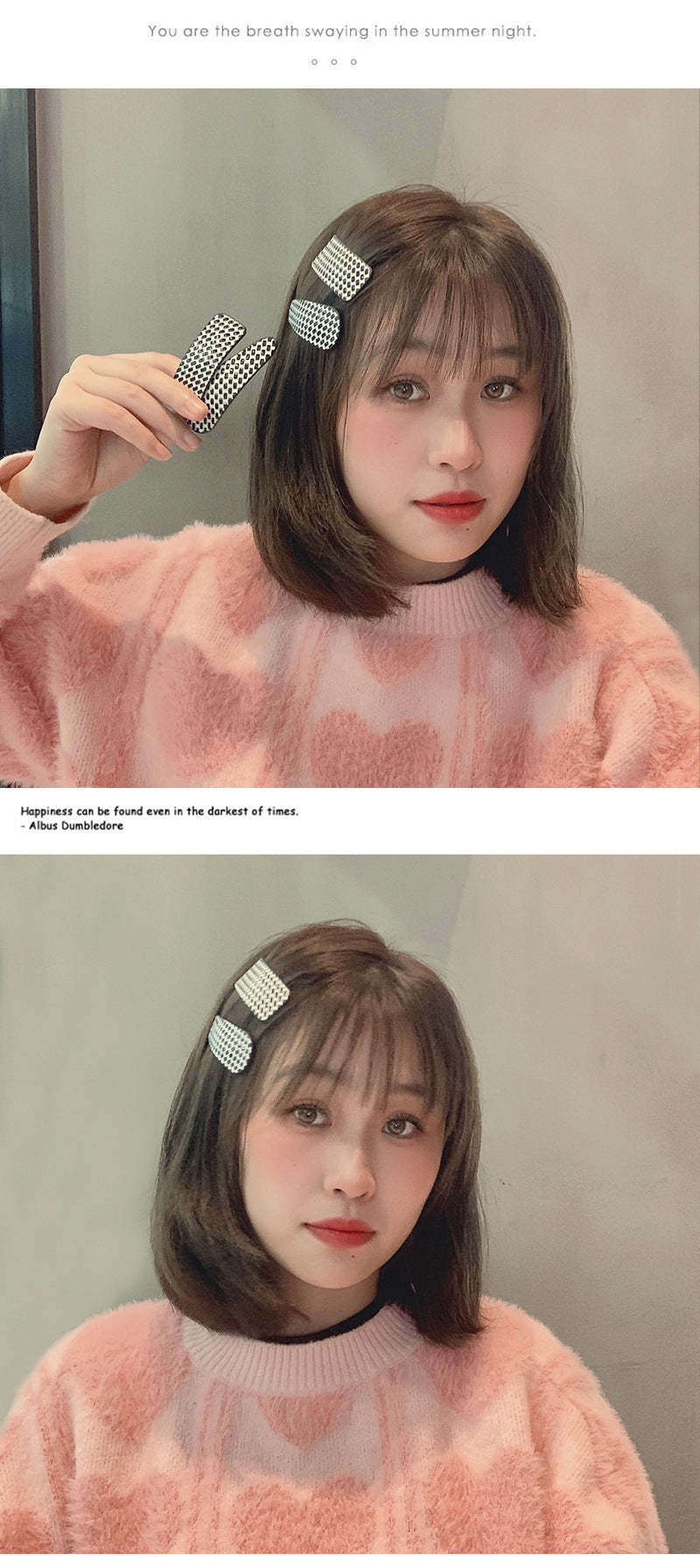 new word clip flashing diamond checkerboard pattern hairpin hair accessories