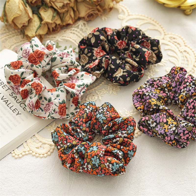 Women's Japanese Style Flower Cloth Handmade Hair Tie