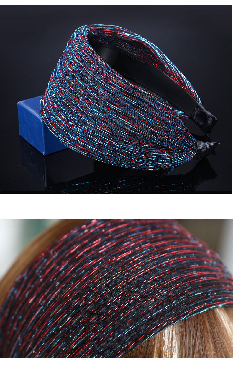 women's simple style stripe cloth resin lace hair band